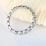 925 Sterling Silver Blue Gemstone Vine Eternity Knuckle Ring for Women