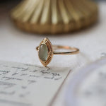 925 Sterling Silver Peridot Ring for Women Girl Retro Texture Geometry Engagement Ring