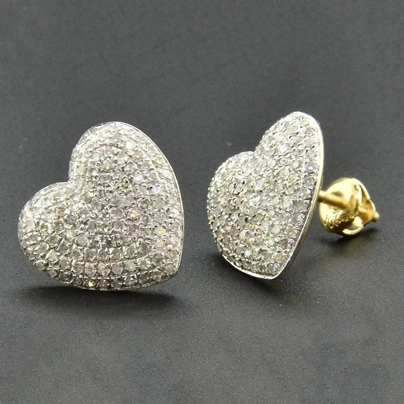 Fashion Gold Color Iced Out Square Bling Stud EarringM329