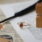 Retro Exquisite Oval Wreath Ruby Ring