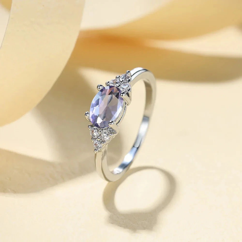 Luxury Crystal Copper Ring for Women