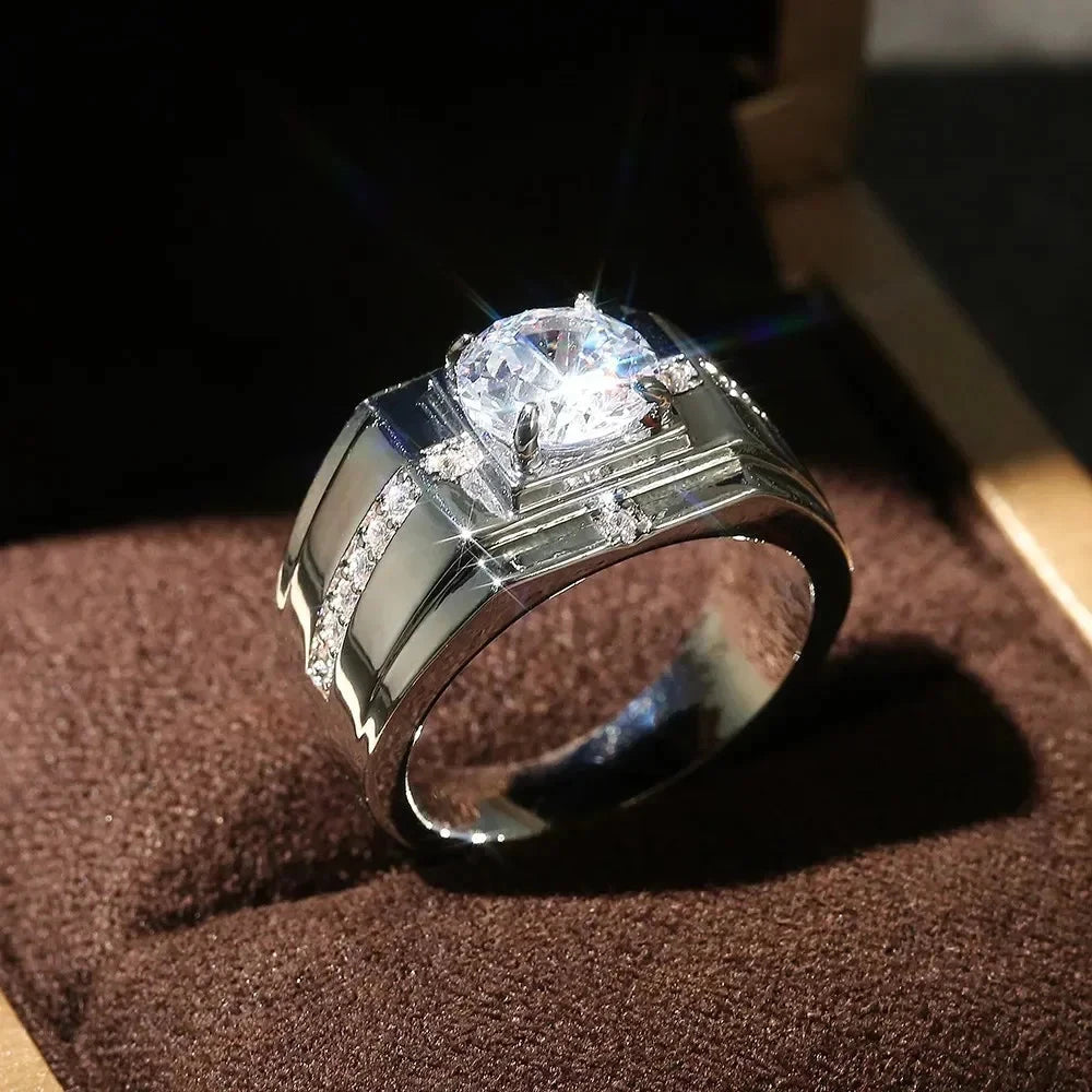 Elegant CZ Ring for Men – Wedding/Engagement