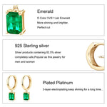 Simple Emerald Drop Earrings 925 Silver Yellow Gold Water Drop Earring
