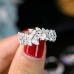 Leaf Design Cubic Zirconia Statement Ring for Women