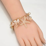Bohemian Beach Style Bracelet Starfish Shell Charm Bangle