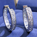 Versatile Women’s Hoop Earrings with Cubic ZirconiaE2033