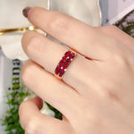 Classic Design Double Layer Ruby Classic Smooth Rings