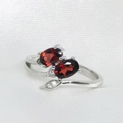 Charm Red Garnet Gemstone Ring