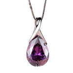 925 Sterling Silver Stone Pendant Chain Light Natural Amethyst Necklace