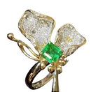 Luxury Butterfly Design Simulation Emerald Rings