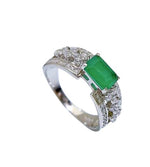 Emerald 10 * 12mm Rectangular Cross border Ring from Europe