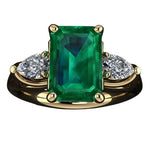 Bague Diamant Bizuteria Anillos De Pure Emerald Gemstone 14k Gold Ring