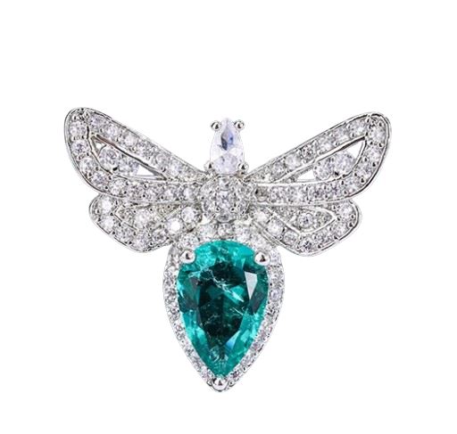 Water Drop Emerald Butterfly Shape Jewelry Ring