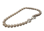 Exquisite Double Camellia Buckle Pearl Necklace Short Chain