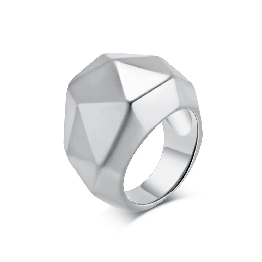 Stainless Steel Triangle Geometric Ring for WomenSilver7