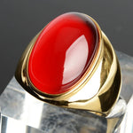 Vintage Gray Cat Eye Stainless Steel RingRed-G12