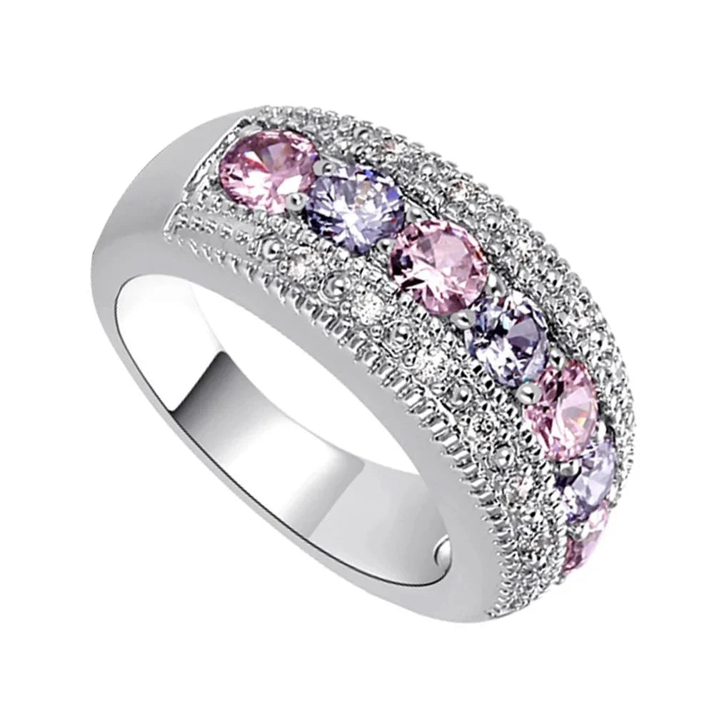 Luxury Pink/Purple Cubic Zircon Wedding Ring10