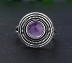 8MM Round Natural Amethyst Rings