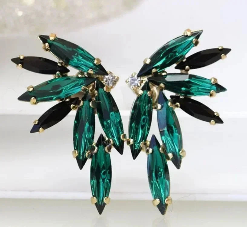 Luxury Green Crystal Drop Earrings – Women's Anniversary GiftAER541XS