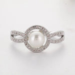 New Romantic Big Round pearl Women Ring