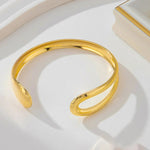 Gold Color Stainless Steel Bangle Bracelet for Women
