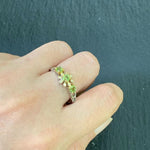 Peridot Sunflower Resizable Silver RingRing