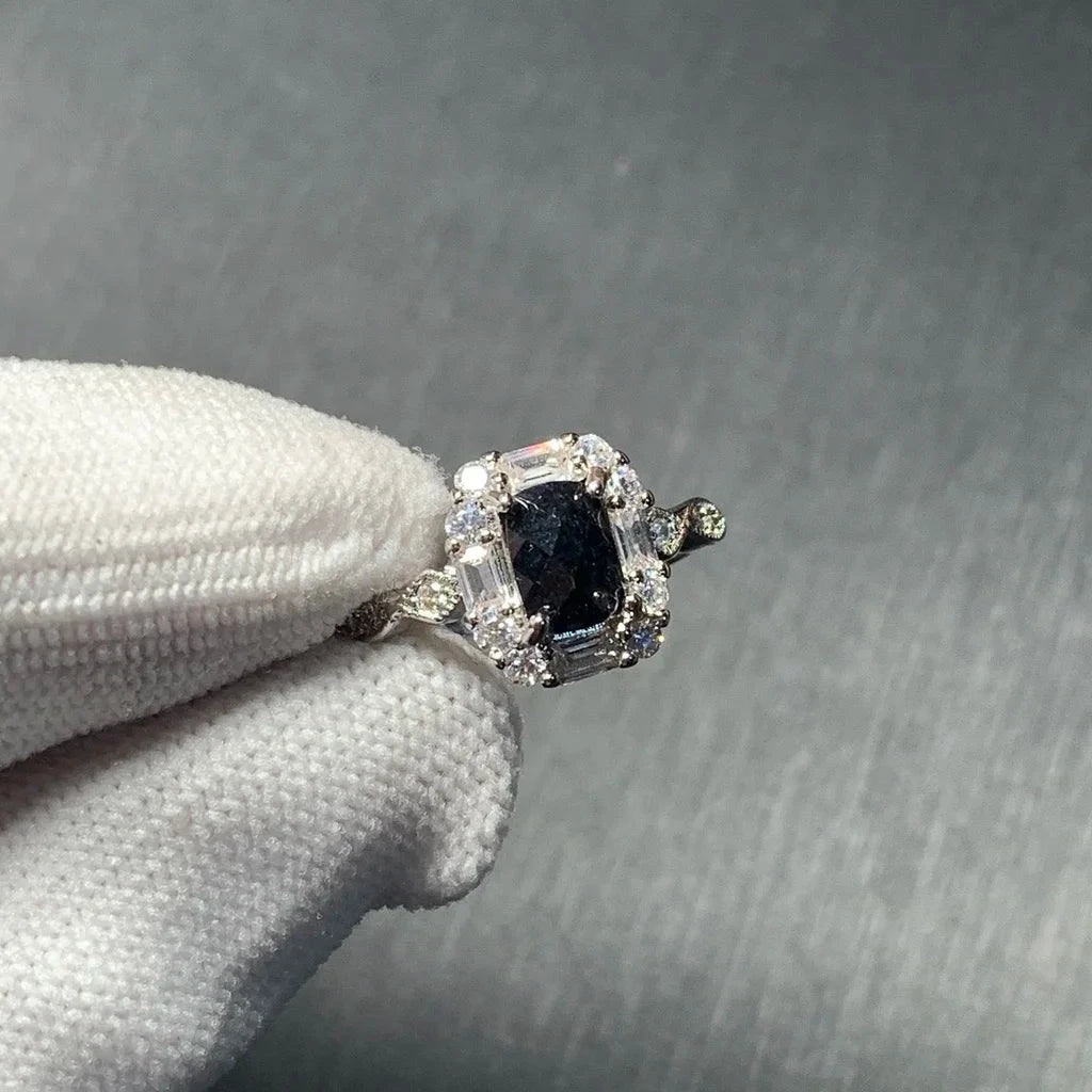 3MM Natural Sapphire Ring Adjustable Female Ring1PCS copper