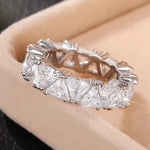 Huitan Triangular CZ Promise Rings for Women