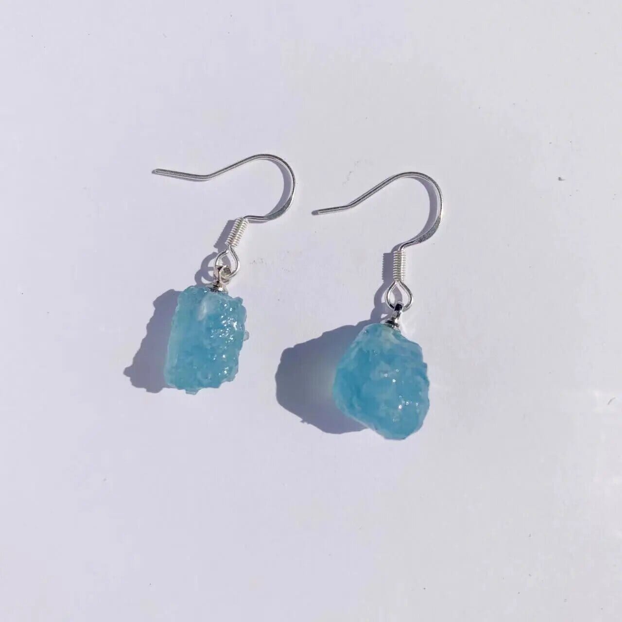 Irregular Aquamarine Stones Earrings Pendant Necklace JewelryJewelry SetsEarrings