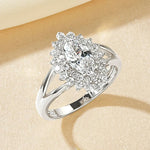 Sparkling Marquise CZ Bridal Ring – 14K Gold Plated Engagement Jewelrysilver color10