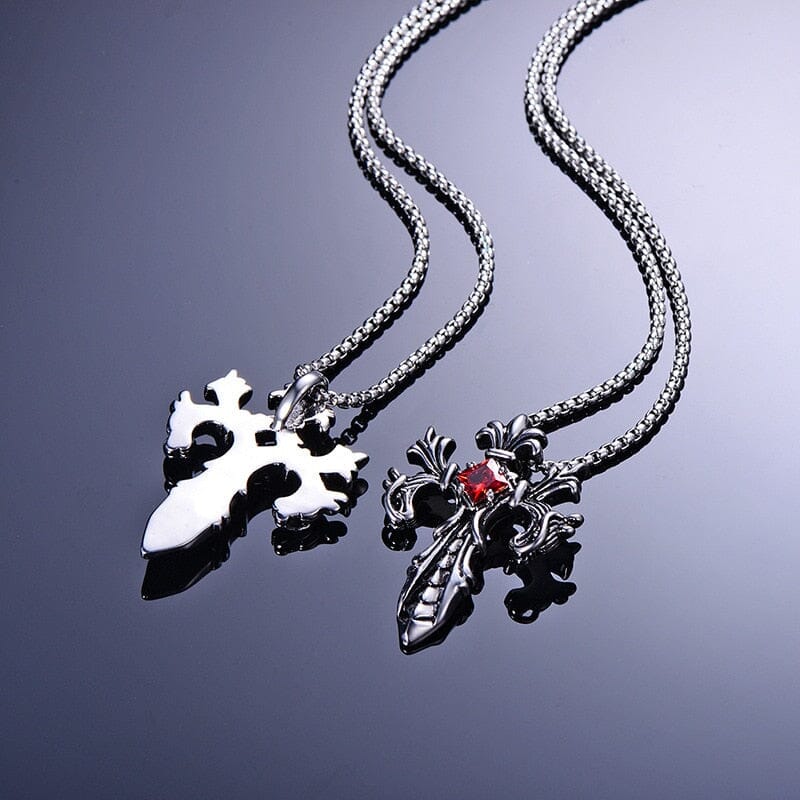 Double Dragon Cross NecklaceNecklace