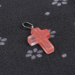 1pcs Fashion Natural Stone Pendant Only CrossWatermelon Red Stone