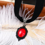 Gorgeous Carved Bohemian Garnet Pendant NecklaceYA3033-1