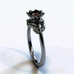 Women’s Black Flower Engagement Ring