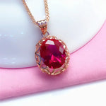 Ruby Jewelry Set Hollow DesignNecklace 45CM