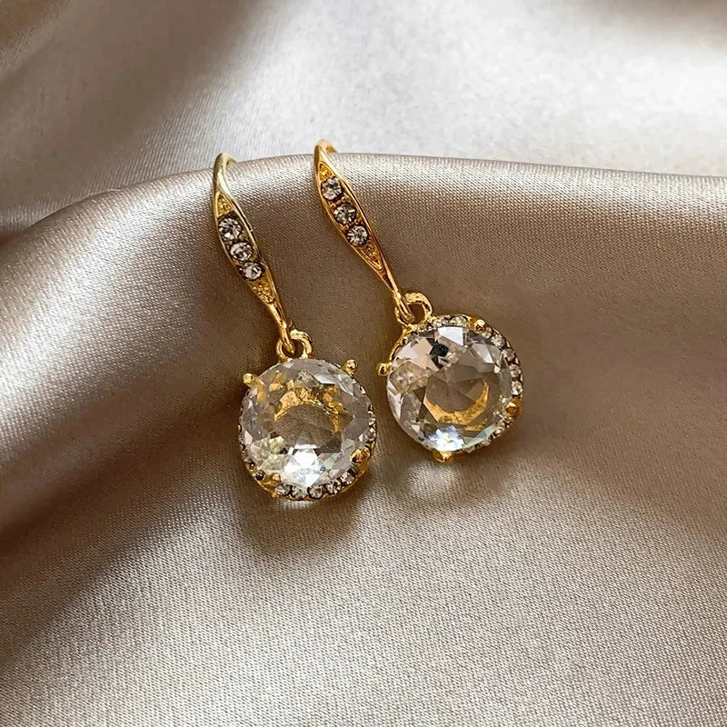 Elegant Women's Drop Earrings with Zircon
