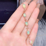 Genuine Natural Opal Bracelet 5*7MM Colorful GemstoneROSE GOLD COLOR