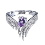 European-Style Water Drop Zirconia Ring – Luxurious Wedding & EngagementH3526