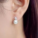 925 Sterling Silver Natural Freshwater Pearl Earrings for Women