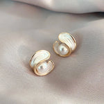 Exquisite Pearl & Enamel Earrings for Women