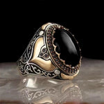 Ancient Silver Arabic Turkish Signet RingBlack Color13