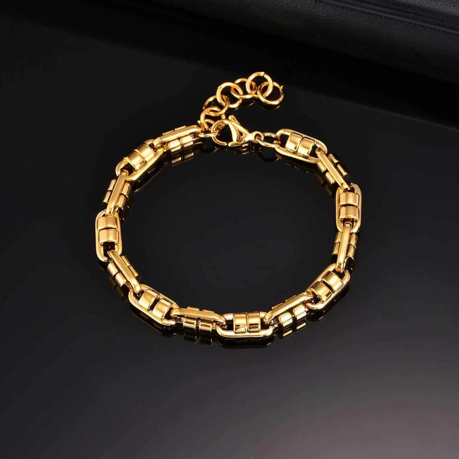 Gold Handmade Chain Bracelet – Men's Waterproof Jewelry