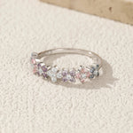 925 Silver Four-Leaf Clover Zirconia Eternity Ring for Women