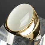 Vintage Gray Cat Eye Stainless Steel RingWhite-G12
