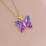 Gradient Butterfly Pendant NecklaceXL255-purple
