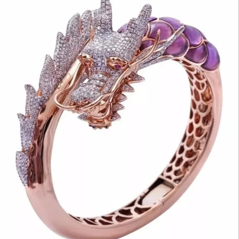 Exquisite Rose Gold Colors Dragon Rings for Women