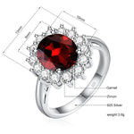 Aquamarine Birthstone Genuine S925 Silver Ring LuxuryGarnet-S10