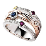 Colorful Cubic Zirconia Geometric Women’s Ring