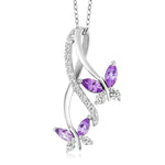Butterfly 6 Color Gemstone Pendant Necklace
