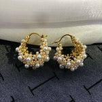 Irregular Metal Pearl Earrings European And American Styl